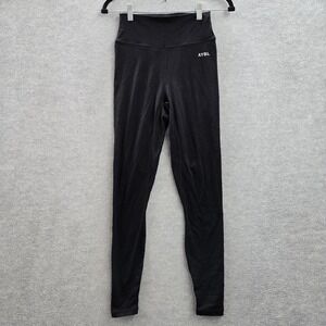 AYBL Women Activewear Pants S Black Elastane Nylon Legging Yoga Logo